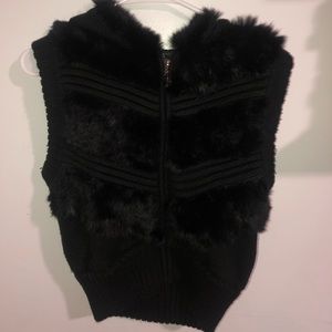 Faux fur black vest